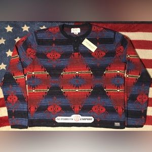 Vintage Ralph Lauren Polo DENIM & And SUPPLY SOUTHWESTERN HENLEY Sweater XL RLPC